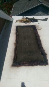 Damaged roof repair project in Orlando