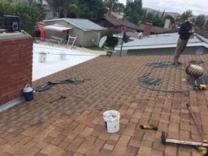 Flat roof with paint bucket in Orlando